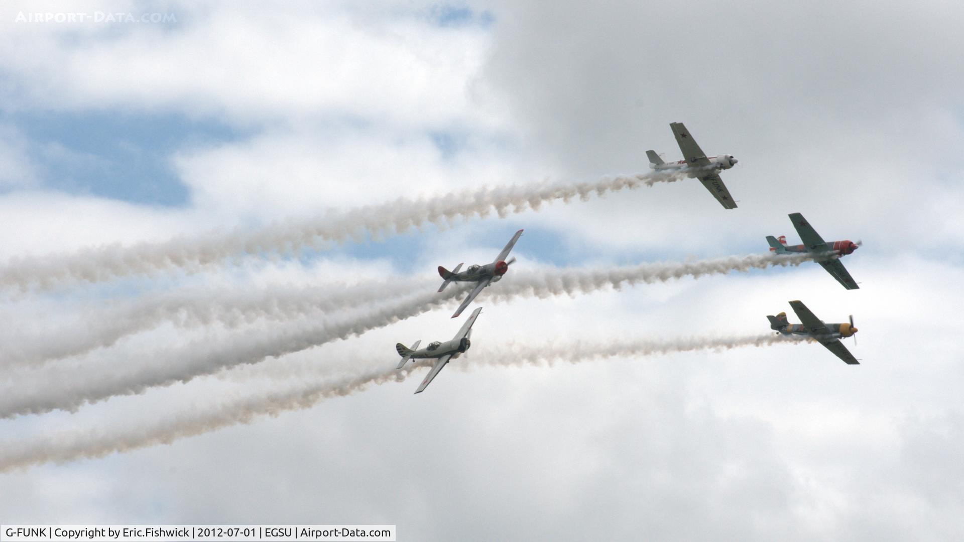 G-FUNK, 1985 Yakovlev Yak-50 C/N 852908, 5. G-FUNK with the Aerostars at another excellent Flying Legends Air Show (July 2012.)