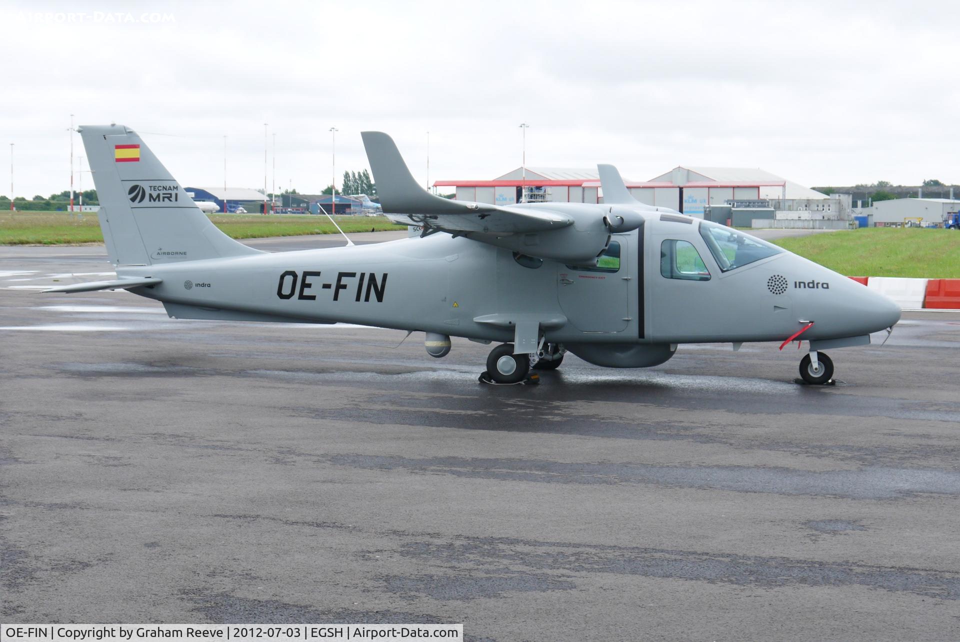 OE-FIN, 2011 Tecnam P-2006T C/N 085, Parked at Norwich.
