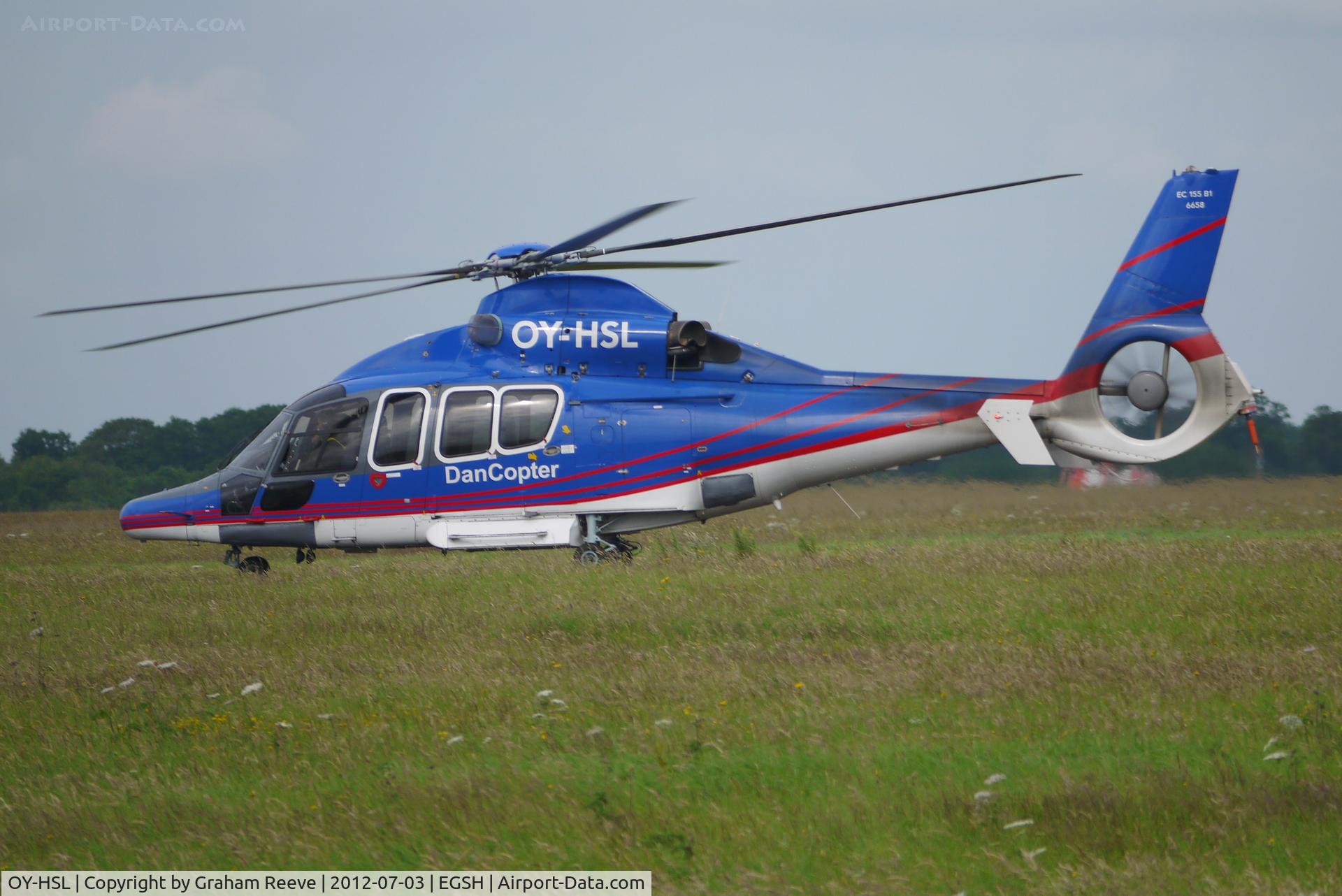 OY-HSL, 2003 Eurocopter EC-155B-1 C/N 6658, About to depart.