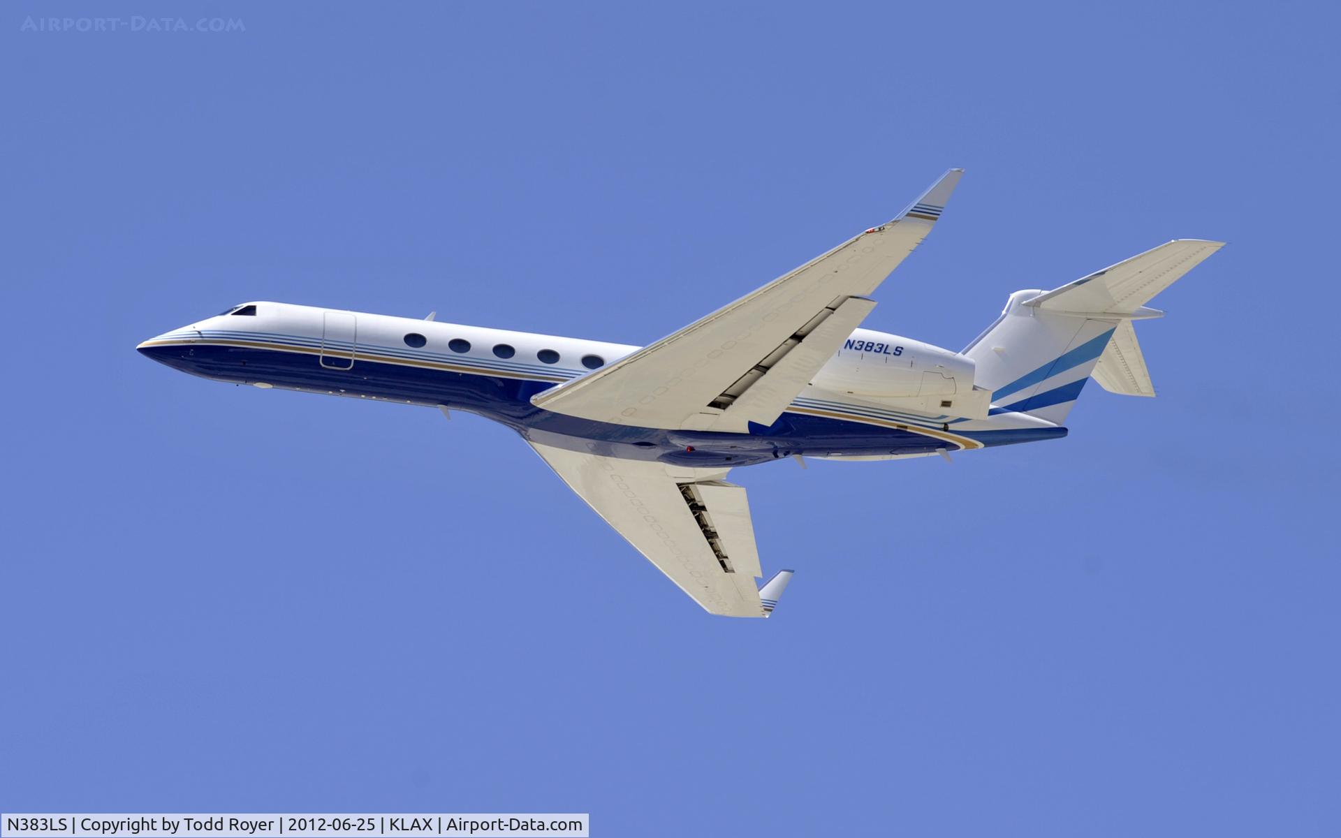 N383LS, 1998 Gulfstream Aerospace G-IV C/N 544, Departing LAX on 25R