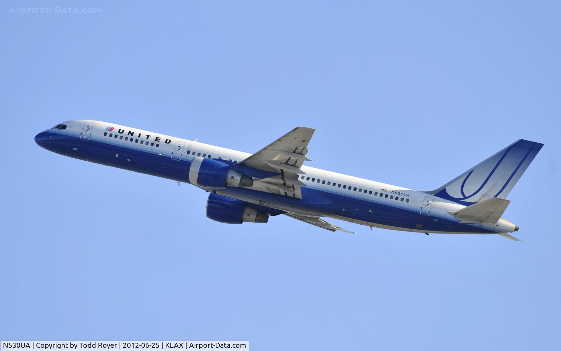 N530UA, 1991 Boeing 757-222 C/N 25043, Departing LAX on 25R