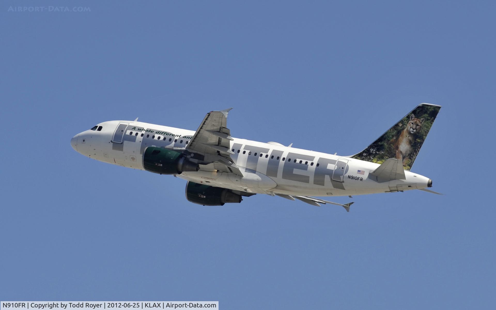 N910FR, 2002 Airbus A319-112 C/N 1781, Departing LAX on 25R