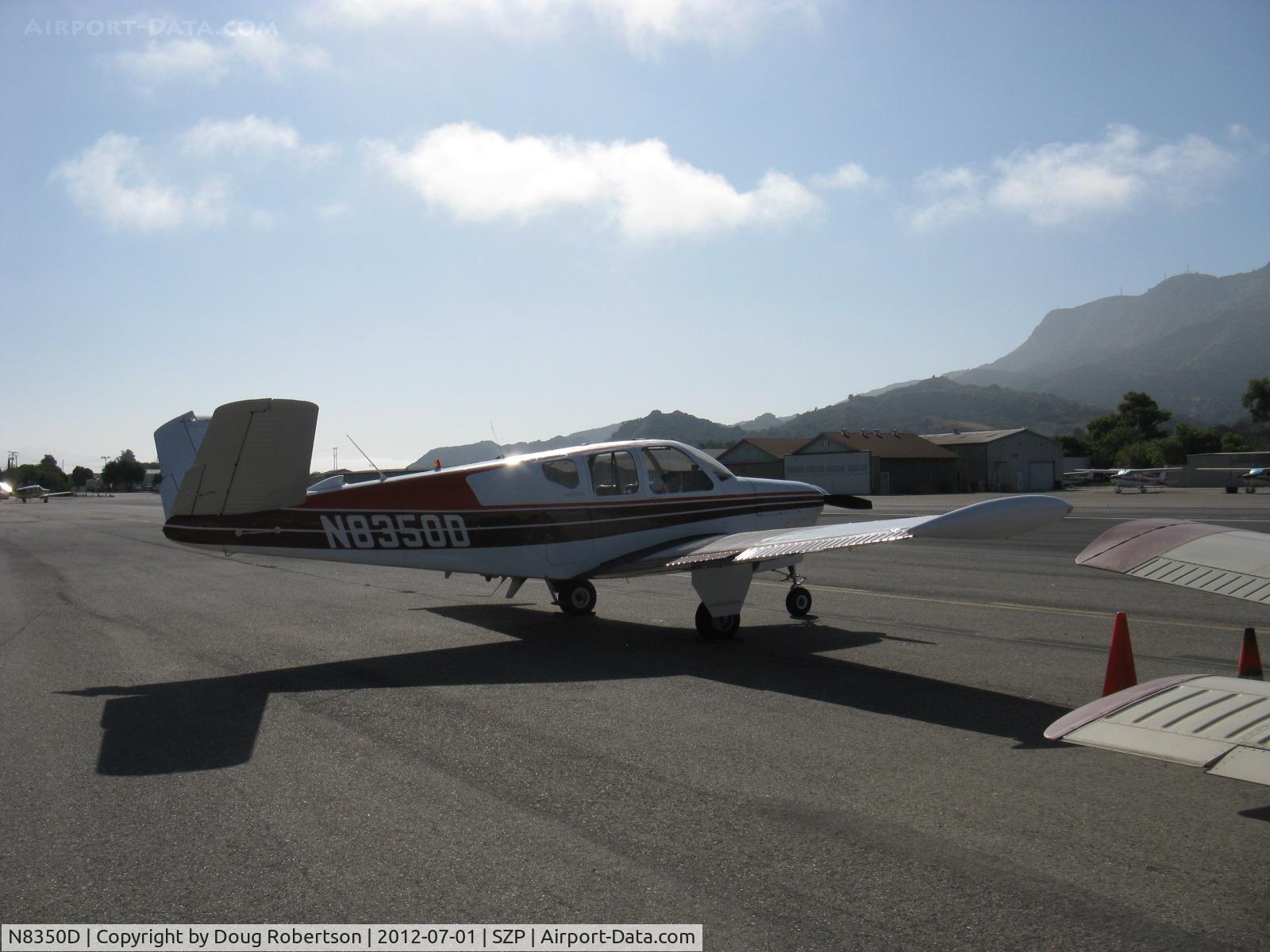 N8350D, 1958 Beech J35 Bonanza C/N D-5444, 1958 Beech J35 BONANZA, Continental IO-470-C 250 Hp, J model first Bonanza with fuel injection, tip tanks mod