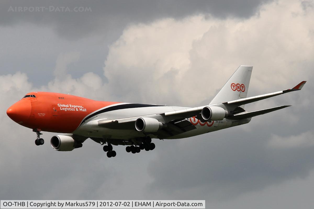 OO-THB, 2007 Boeing 747-4HAERF C/N 35234, Short final for Polderbaan
