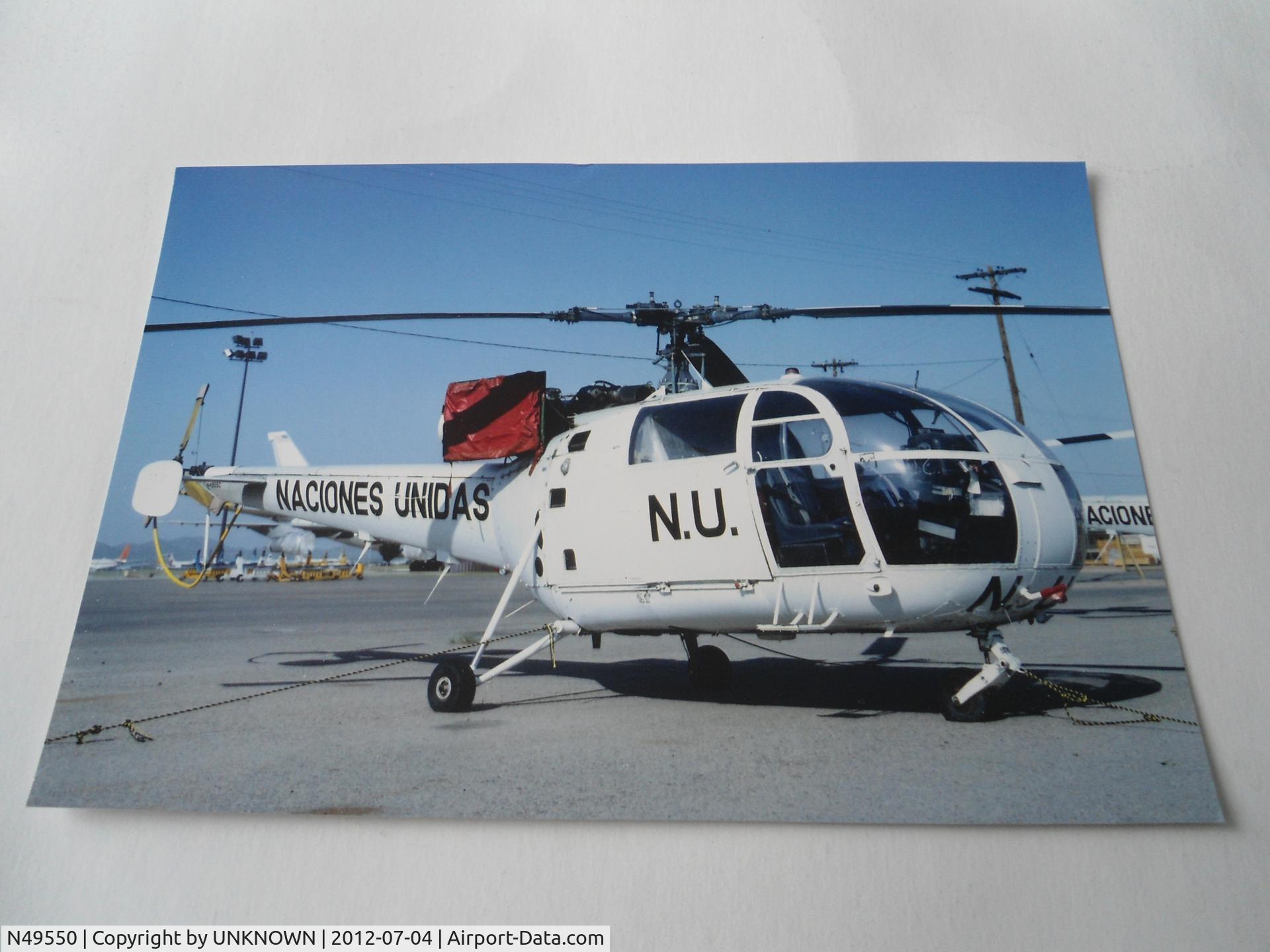 N49550, 1975 Aerospatiale SA-316B Alouette III C/N 2271, UN COLOURS USED BY EVERGREEN HELICOPTERS INC