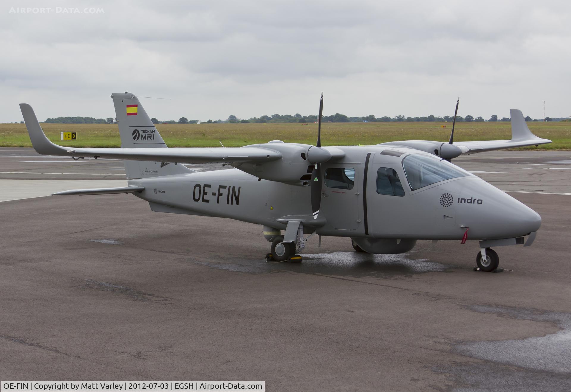 OE-FIN, 2011 Tecnam P-2006T C/N 085, Sat on stand at SaxonAir.