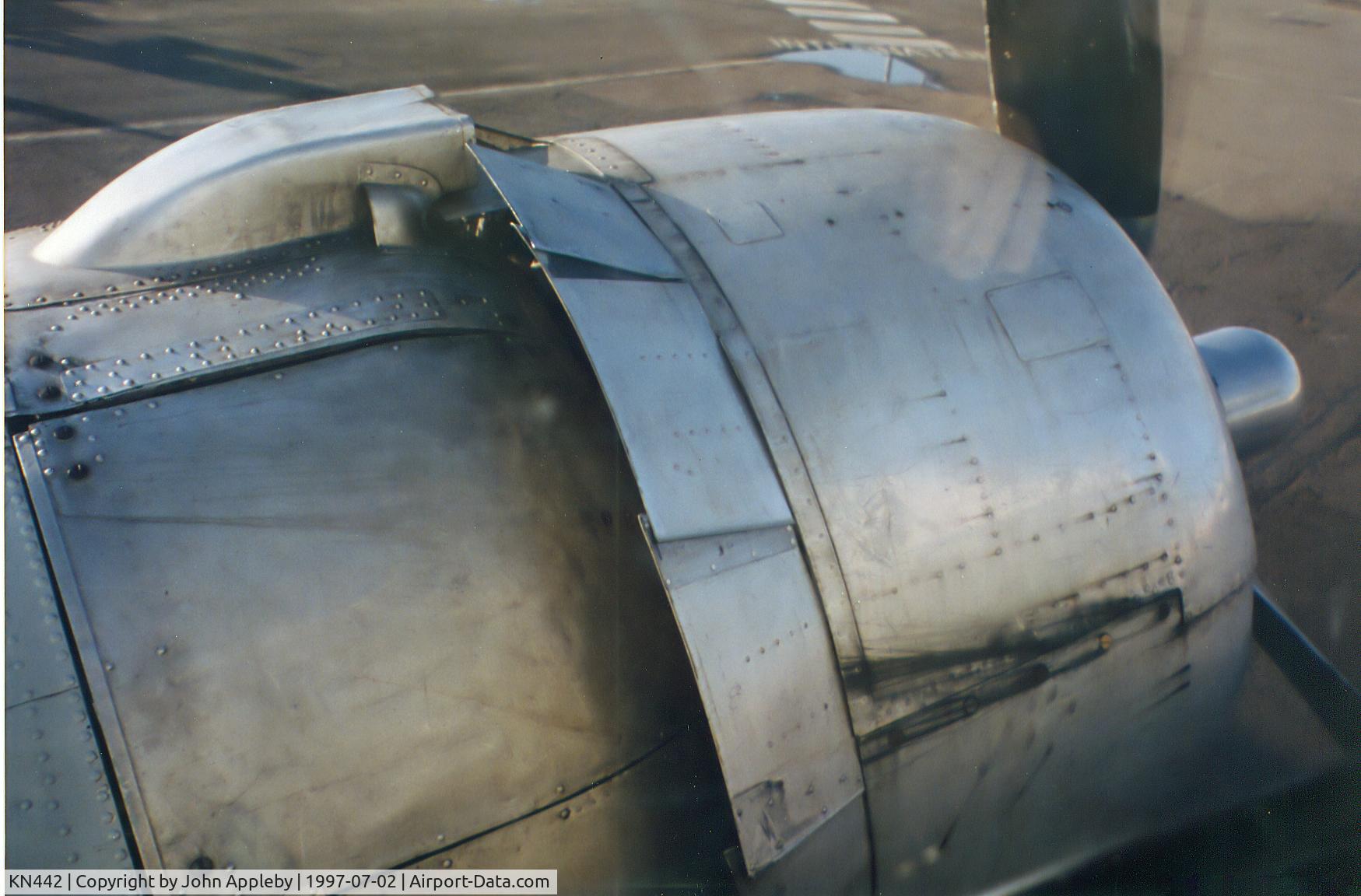 KN442, 1944 Douglas C-47B Dakota 4 (DC-3) C/N 16124/32872, Taken through passenger window on start-up