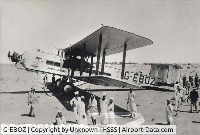 G-EBOZ, 1926 Armstrong Whitworth Argosy I C/N AW156, At Khartoum airport in the early 30th. Available at this group site:
http://www.facebook.com/photo.php?fbid=3937826517860&set=o.223651137751967&type=1&relevant_count=1&ref=nf