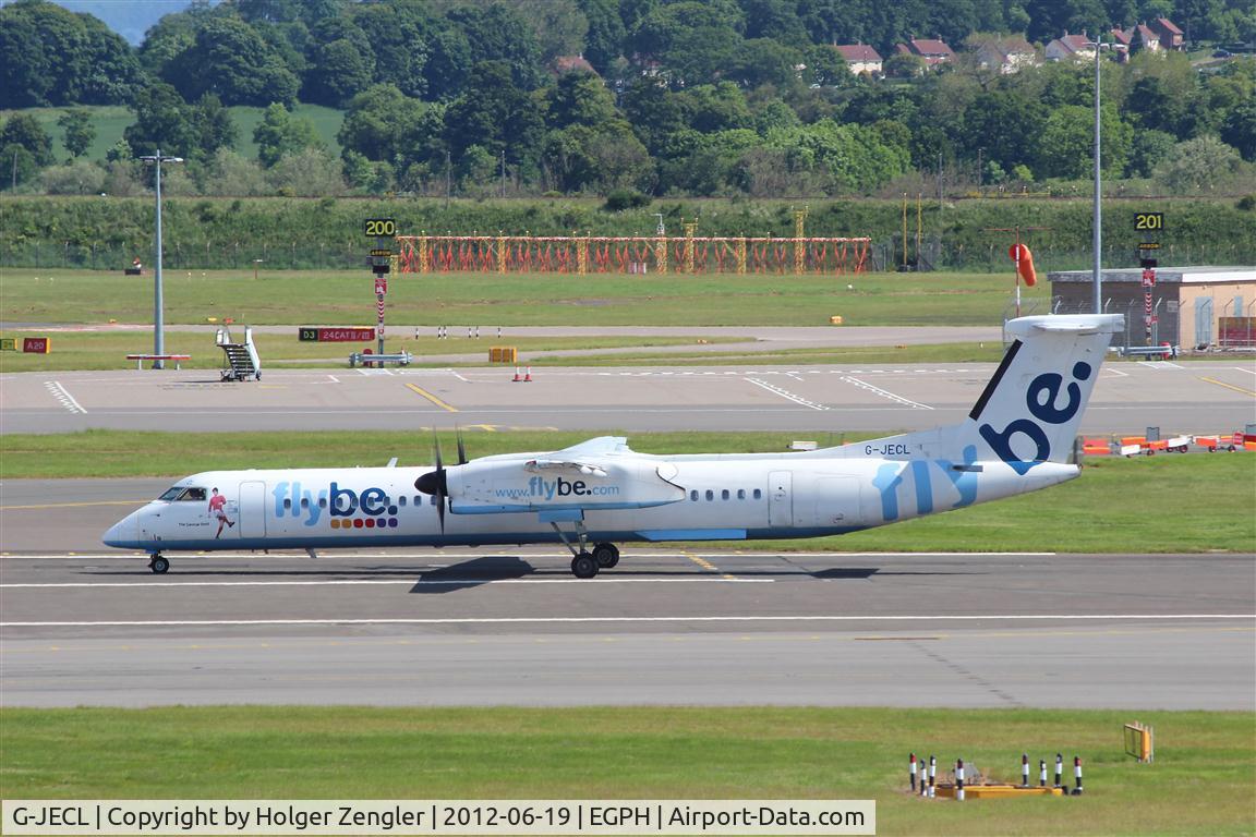 G-JECL, 2005 De Havilland Canada DHC-8-402Q Dash 8 C/N 4114, On taxi for take-off to Belfast.....