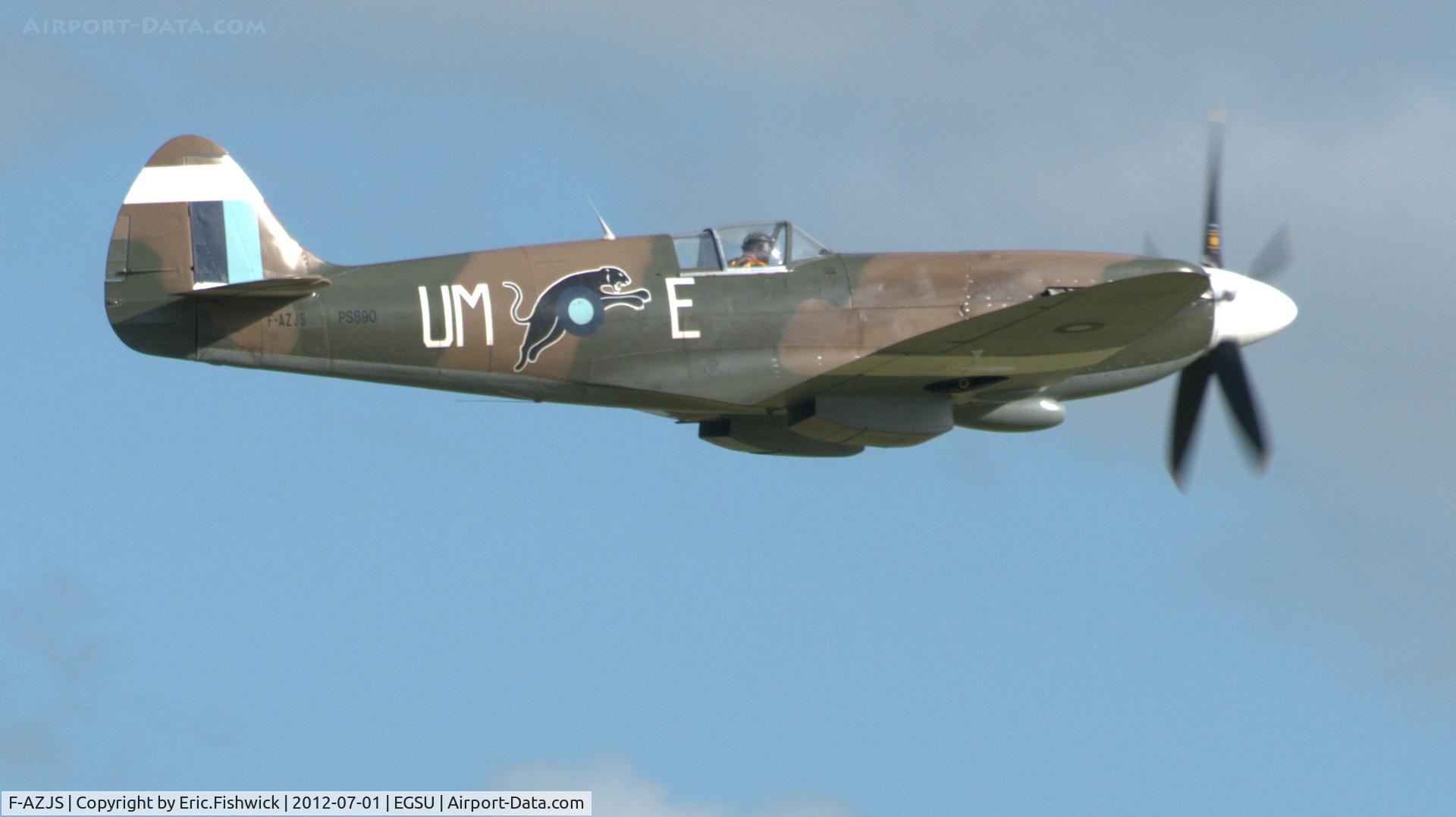 F-AZJS, 1944 Supermarine 389 Spitfire PR.XIX C/N 6S/585110, 42. F-AZJS at another excellent Flying Legends Air Show (July 2012.)