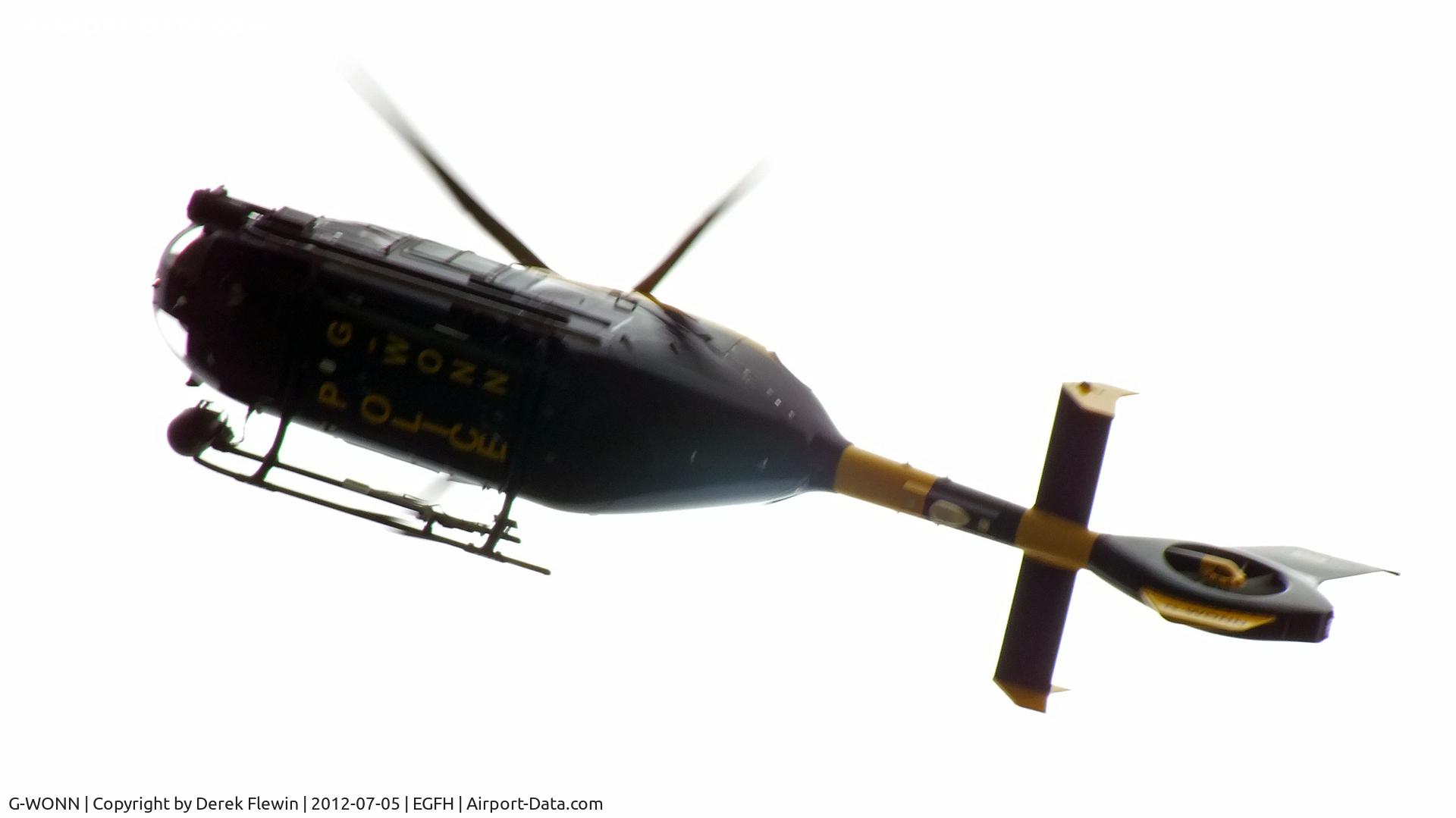 G-WONN, 2007 Eurocopter EC-135T-2+ C/N 0597, SWP heli, fast overfly at 1000'