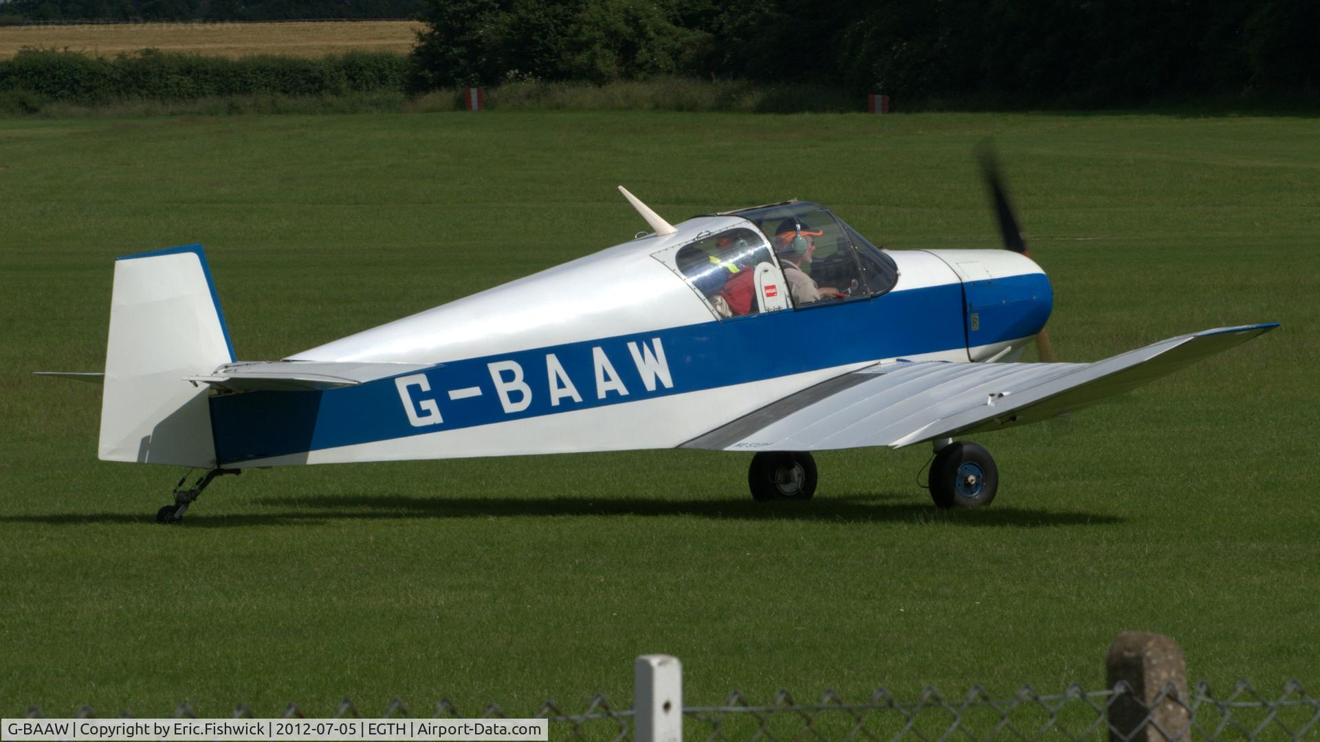 G-BAAW, 1956 Jodel D-119 C/N 366, 2. G-BAAW taxiing to runway at Shuttleworth (Old Warden) Aerodrome.