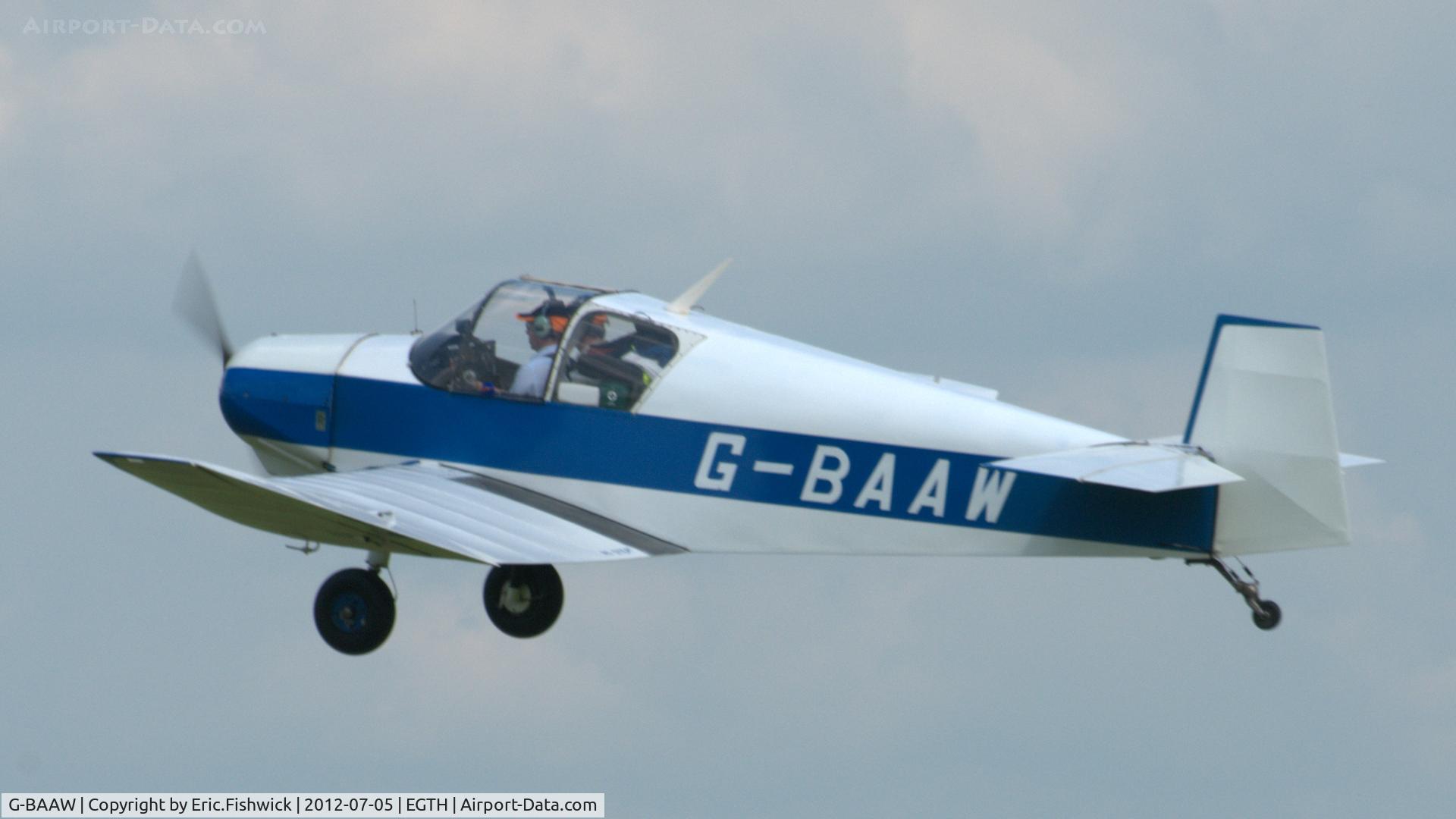 G-BAAW, 1956 Jodel D-119 C/N 366, 4. G-BAAW departing Shuttleworth (Old Warden) Aerodrome.
