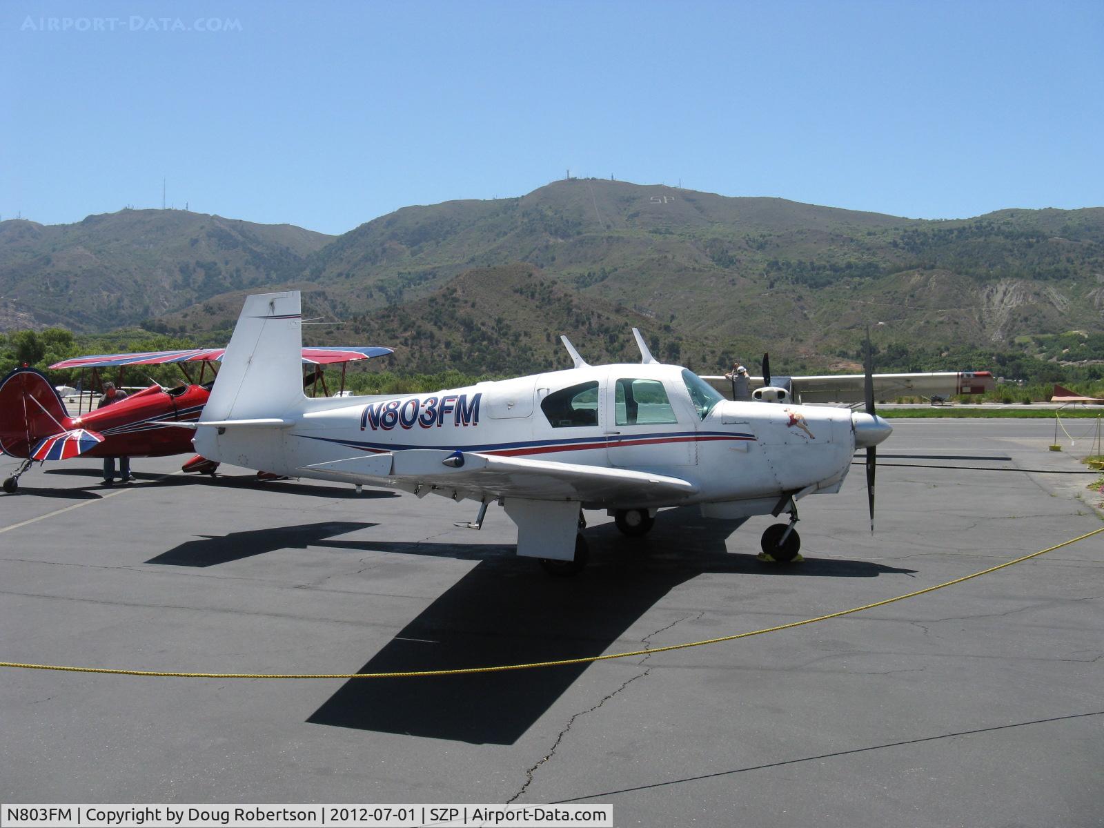 N803FM, 1961 Mooney M20B Mark 21 C/N 1803, 1961 Mooney M20B Mk.21, Lycoming O-360-A1D 180 Hp, this engine with impulse-coupled mags. B model first M20 with metal wings, tail; so all-metal. M20B production numbered 223 aircraft.