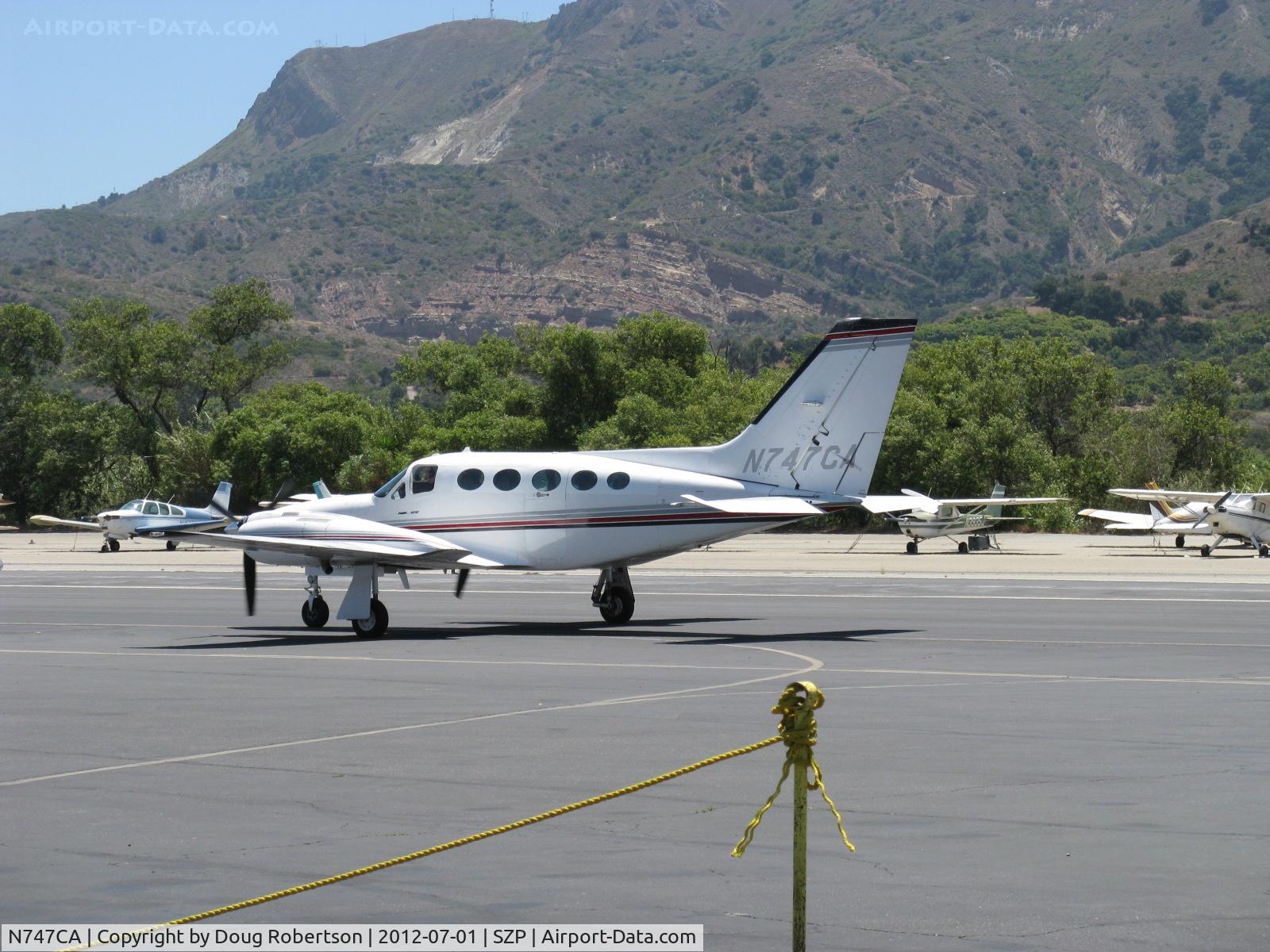N747CA, Cessna 421C Golden Eagle C/N 421C0850, 1980 Cessna 421C GOLDEN EAGLE, Continental GTSIO-520-L & -N turbosupercharged counter-rotating geared engine upgrade conversion by RAM Aircraft LP, 375 Hp each, Pressurized, wet wings, taxi after landing Rwy 22