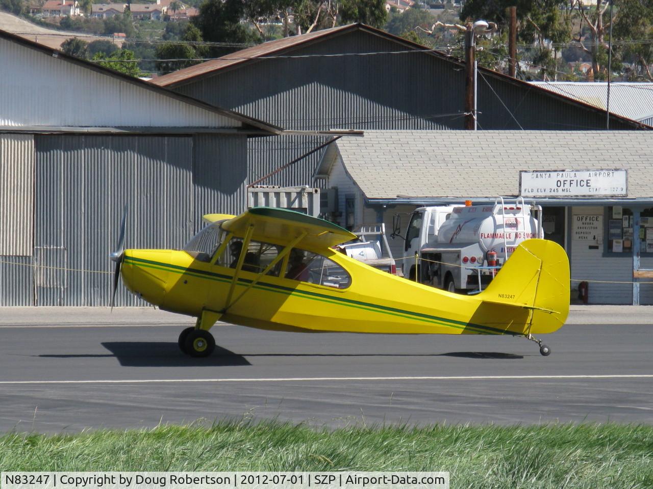 N83247, 1946 Aeronca 7AC Champion C/N 7AC-1911, 1946 Aeronca 7AC CHAMPION, Continental A&C65 65 Hp, taxi off the active