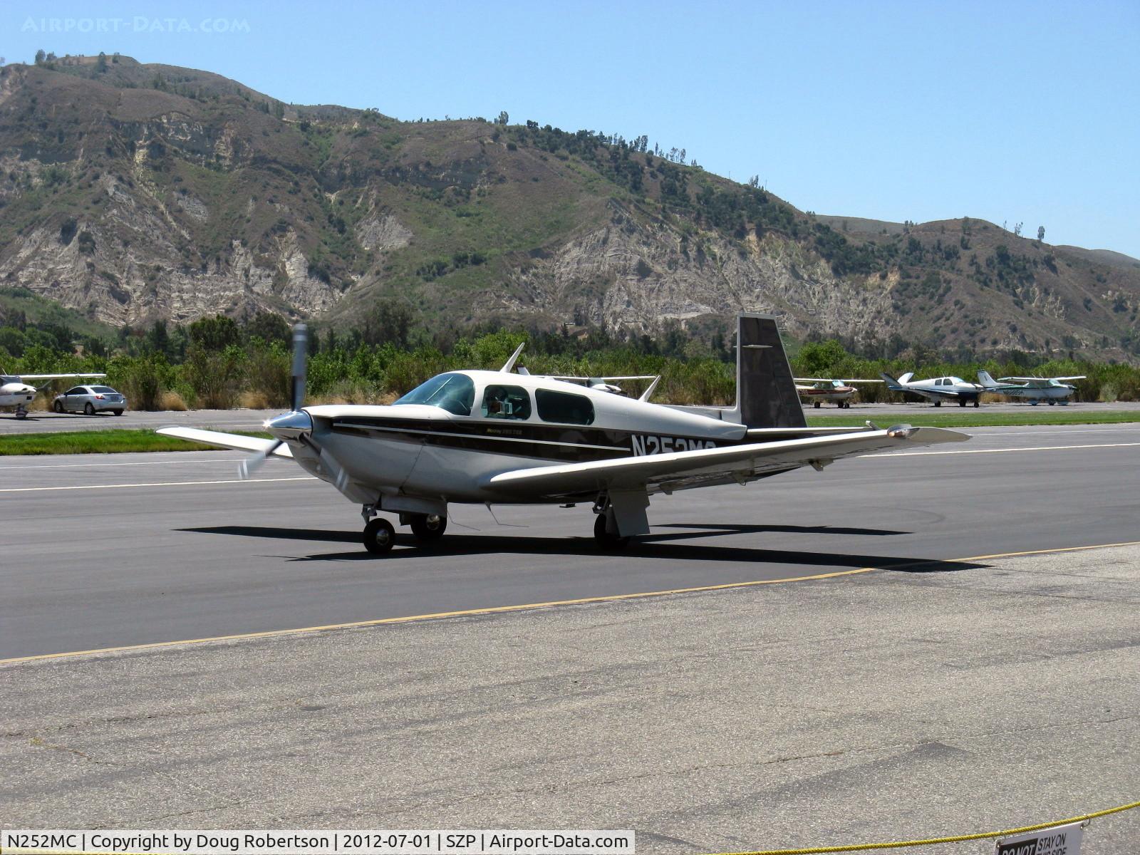 N252MC, 1986 Mooney M20K C/N 25-1023, 1986 Mooney M20K 252. Continental TSIO-360-MB(1) 210 Hp inter-cooled turbocharger with Garrett variable wastegate, 28 V. electrics, 67 were built as 1986 models, taxi to 22