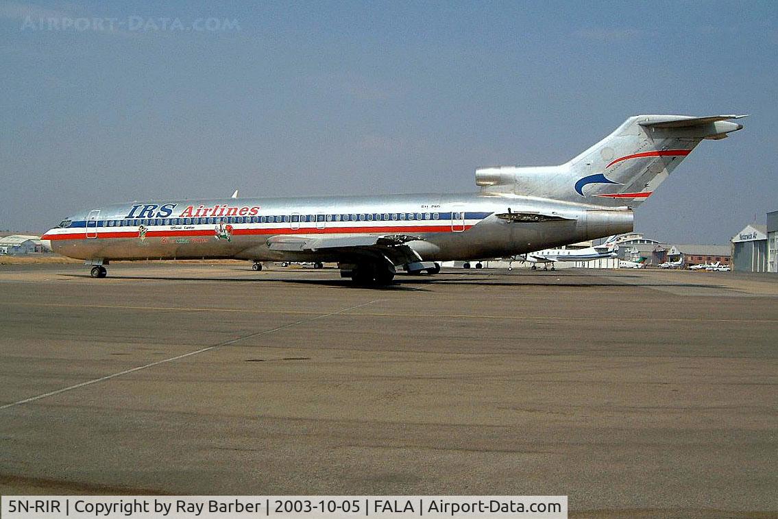 5N-RIR, 1977 Boeing 727-223 C/N 21087, Boeing 727-223 [21087] (IRS Airlines) Lanseria~ZS 05/10/2003. Seen here in a poor state.