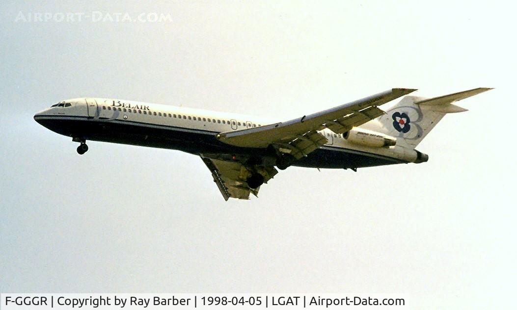 F-GGGR, 1973 Boeing 727-2H3 C/N 20822, Boeing 727-2H3 [20822] (Belair) Athens~SX 05/04/1998. Seen on approach Athens-Hellinikon~SX