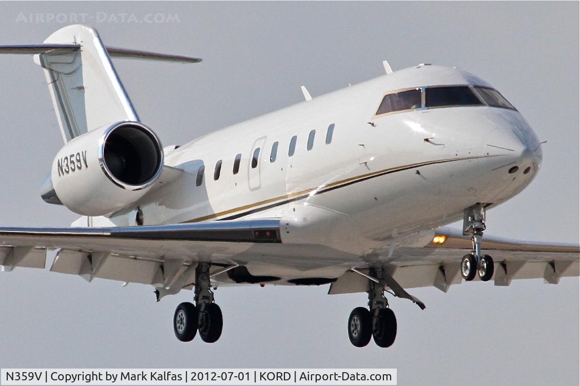 N359V, 1997 Canadair Challenger 604 (CL-600-2B16) C/N 5349, Valmont Industries, Inc. Canadair CL-600-2B16 arriving RWY 14R KORD.