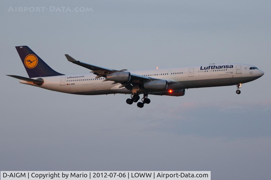 D-AIGM, 1997 Airbus A340-313 C/N 158, Final approach Rwy 29