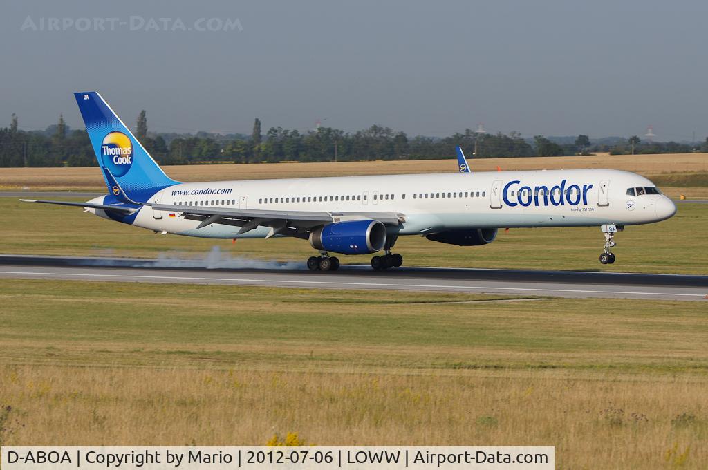 D-ABOA, 1998 Boeing 757-330 C/N 29016, Touchdown on Rwy 34