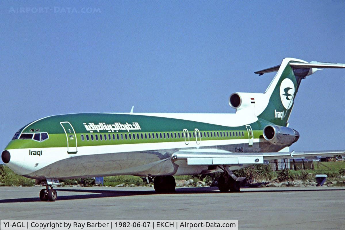 YI-AGL, 1976 Boeing 727-270 C/N 21198, Boeing 727-270 [21198] (Iraqi Airways) Kastrup~OY 07/06/1982. Seen here. Taken from a slide.