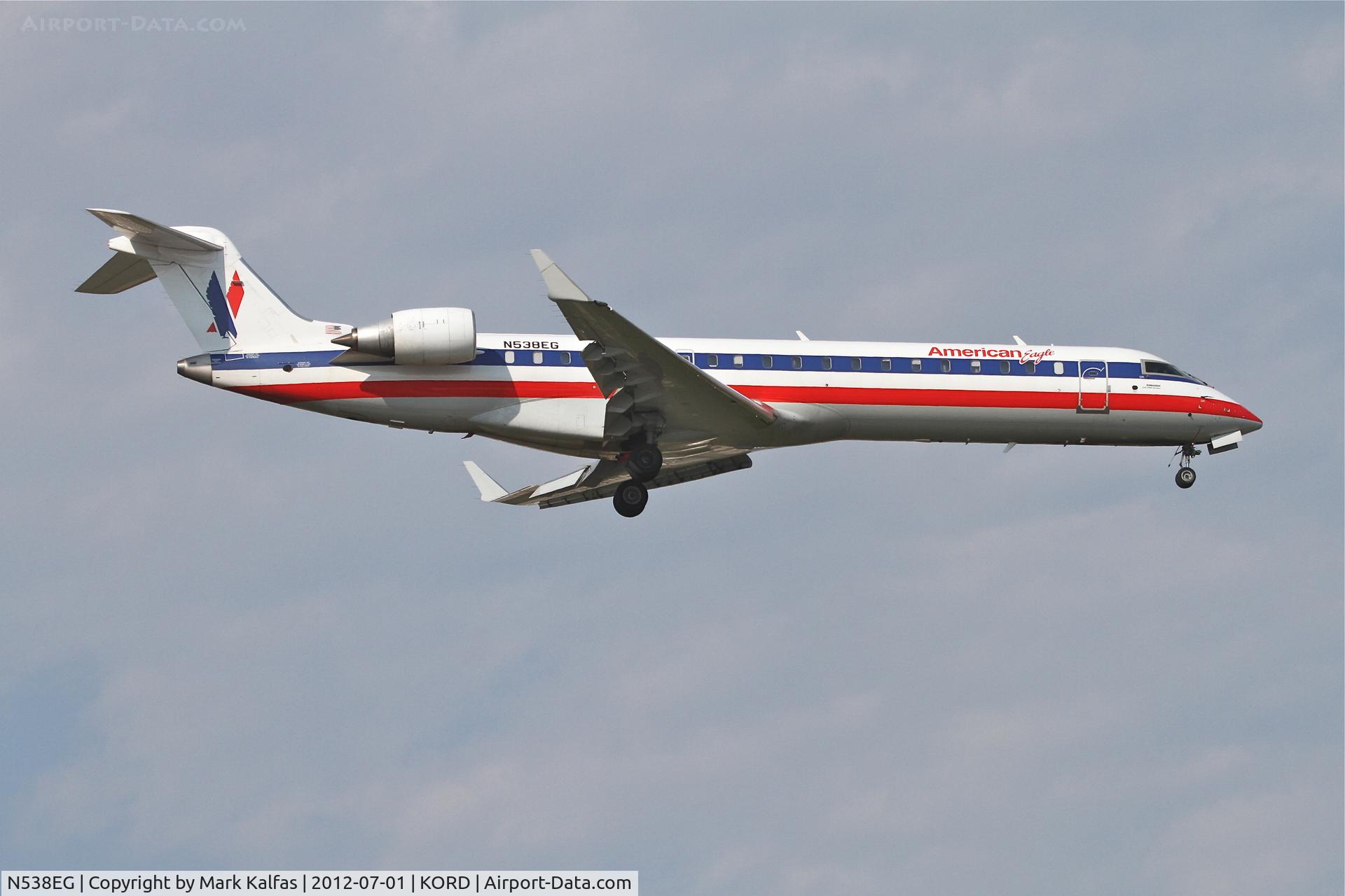 N538EG, Bombardier CRJ-702 (CL-600-2C10) Regional Jet C/N 10317, American Eagle Bombardier CL-600-2C10, EGF3723 arriving from Albuquerque International Sunport /KABQ, RWY 28 approach KORD.
