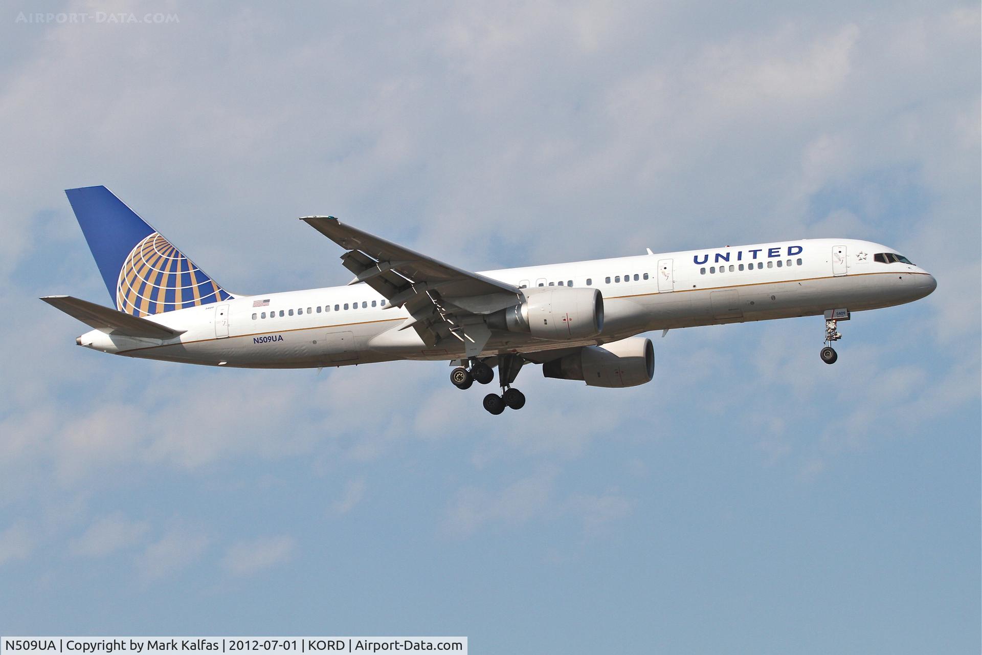 N509UA, 1990 Boeing 757-222 C/N 24763, United Airlines Boeing 757-222, UAL680 arriving from McCarran Int'l /KLAS, RWY 14R approach KORD.
