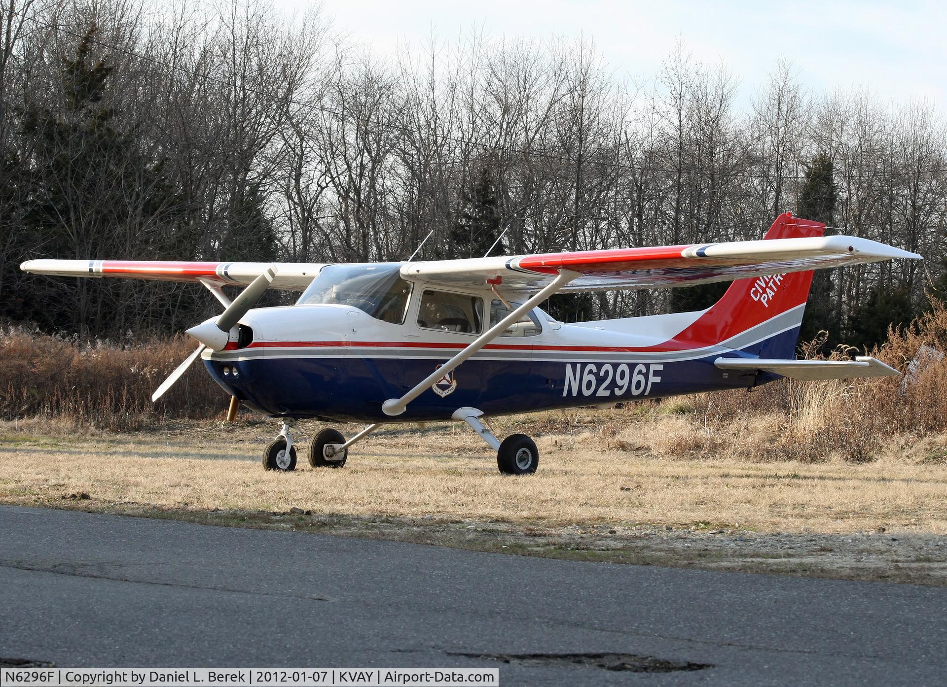 N6296F, 1979 Cessna 172N C/N 17273185, Resplendent in her new Civil Air Patrol uniform, this Skyhawk basks in the winter evening sun.