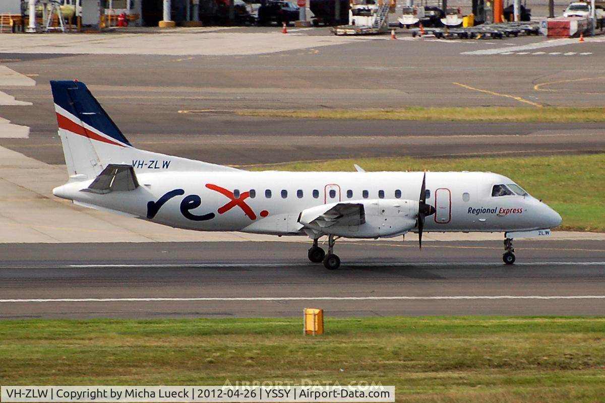 VH-ZLW, 1996 Saab 340B C/N 340B-387, At Sydney