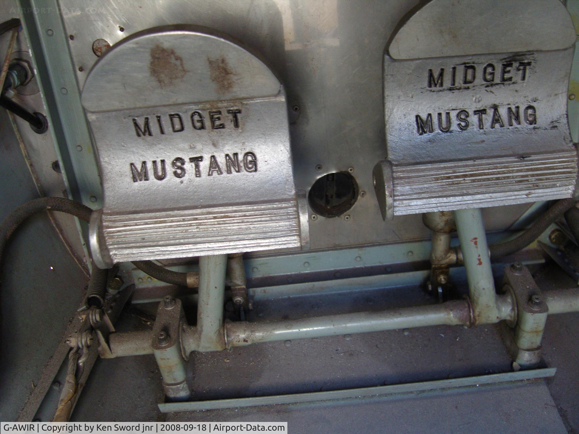 G-AWIR, 1973 Mustang Aeronautics Midget Mustang MM-1 C/N PFA 1315, rarely seen ..view of the rudder / brake pedals