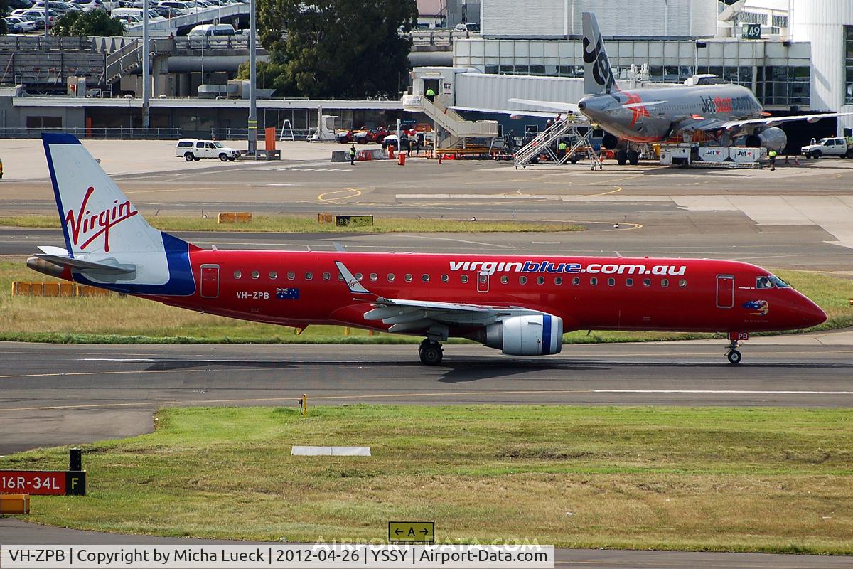 VH-ZPB, 2008 Embraer 190AR (ERJ-190-100IGW) C/N 19000162, At Sydney