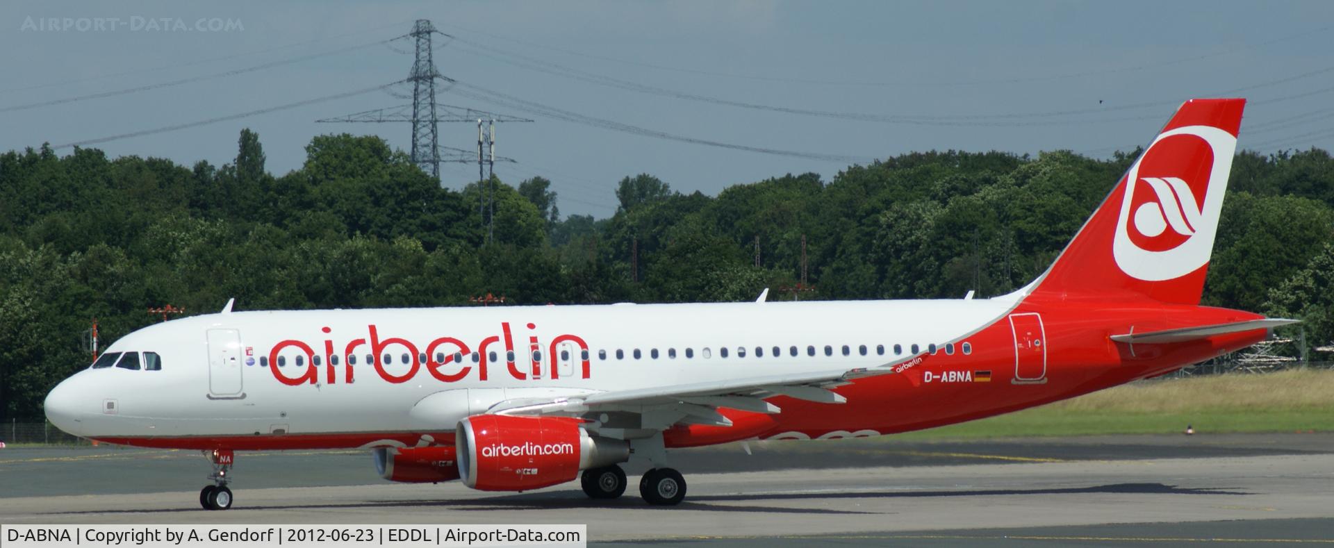 D-ABNA, 2012 Airbus A320-214 C/N 5191, Air Berlin, just 9 days after delivery, seen here on RWY23L at Düsseldorf Int´l (EDDL)