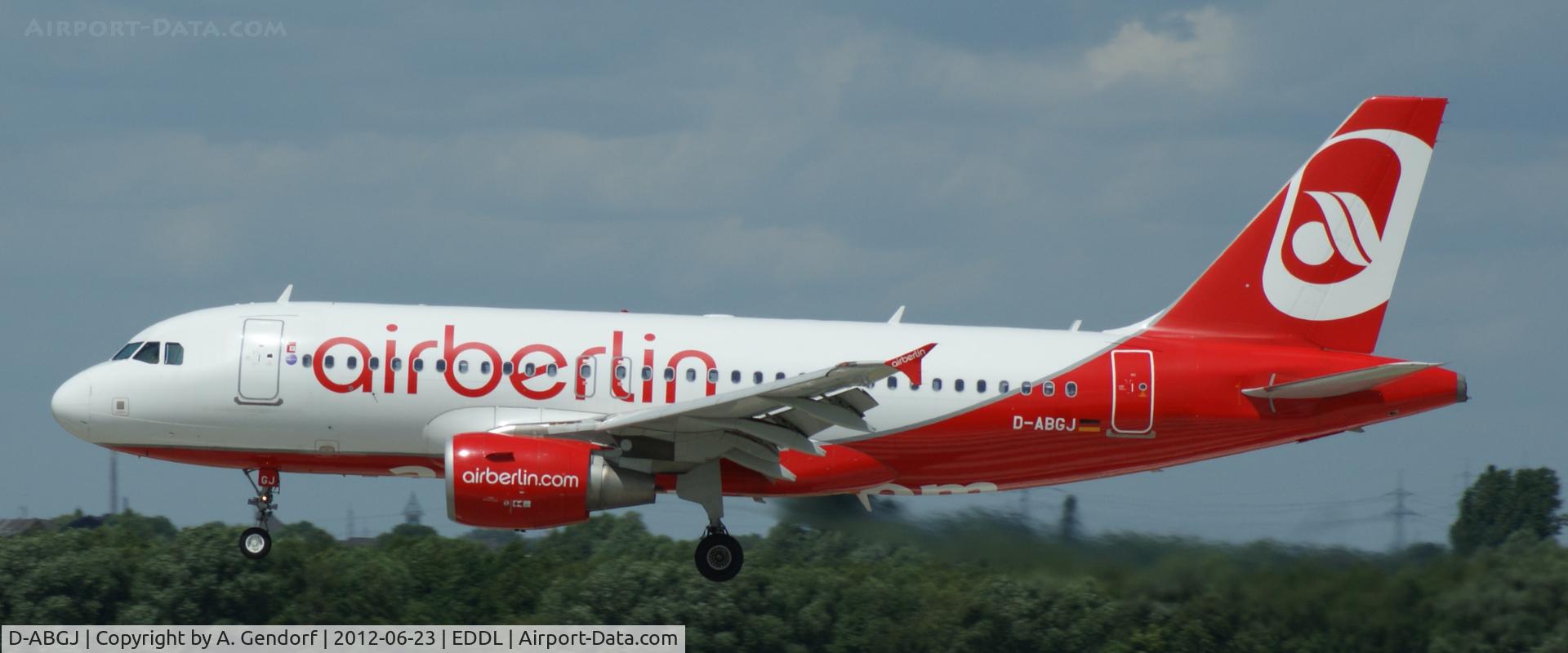 D-ABGJ, 2008 Airbus A319-112 C/N 3415, Air Berlin, at Düsseldorf Int´l (EDDL)