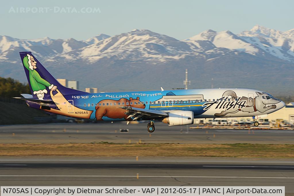 N705AS, 1998 Boeing 737-490 C/N 29318, Alaska AIrlines Boeing 737-400