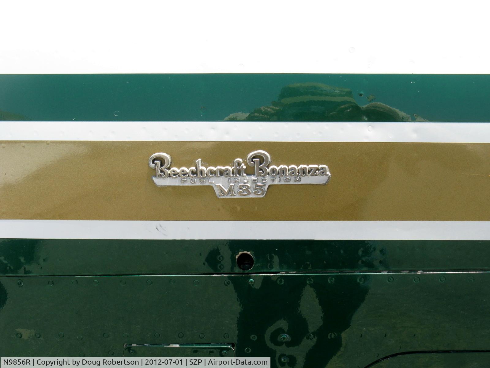 N9856R, 1960 Beech M35 Bonanza C/N D-6398, 1960 Beech M35 BONANZA, Lycoming IO-470-C 250 Hp, cast logo (speed bump?)