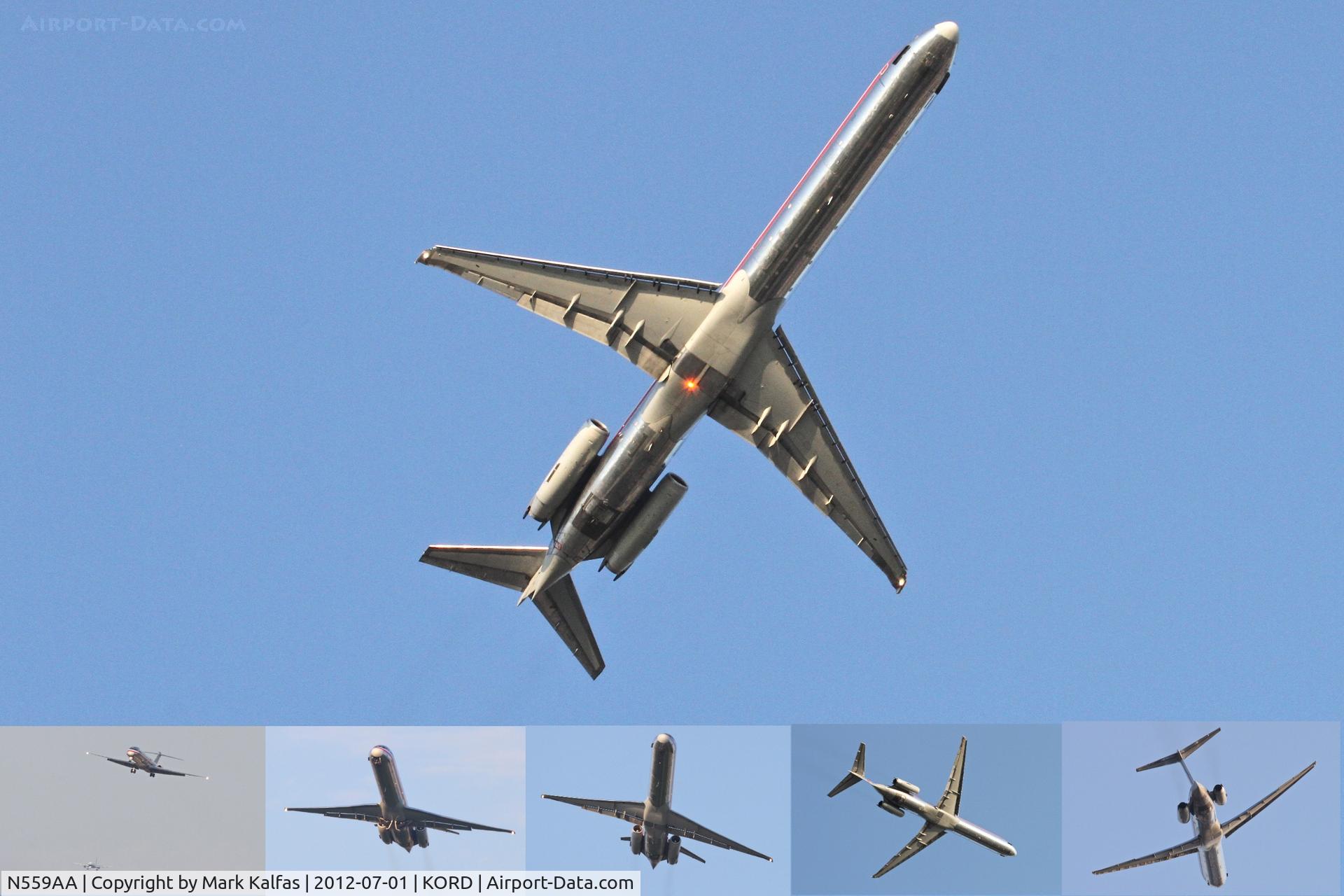 N559AA, 1991 McDonnell Douglas MD-82 (DC-9-82) C/N 53089, American Airlines  Mcdonnell Douglas DC-9-82, AAL346 arriving from KSTL, on the missed approach RWY 28 KORD after being sequenced in too close ahead of a United A320.