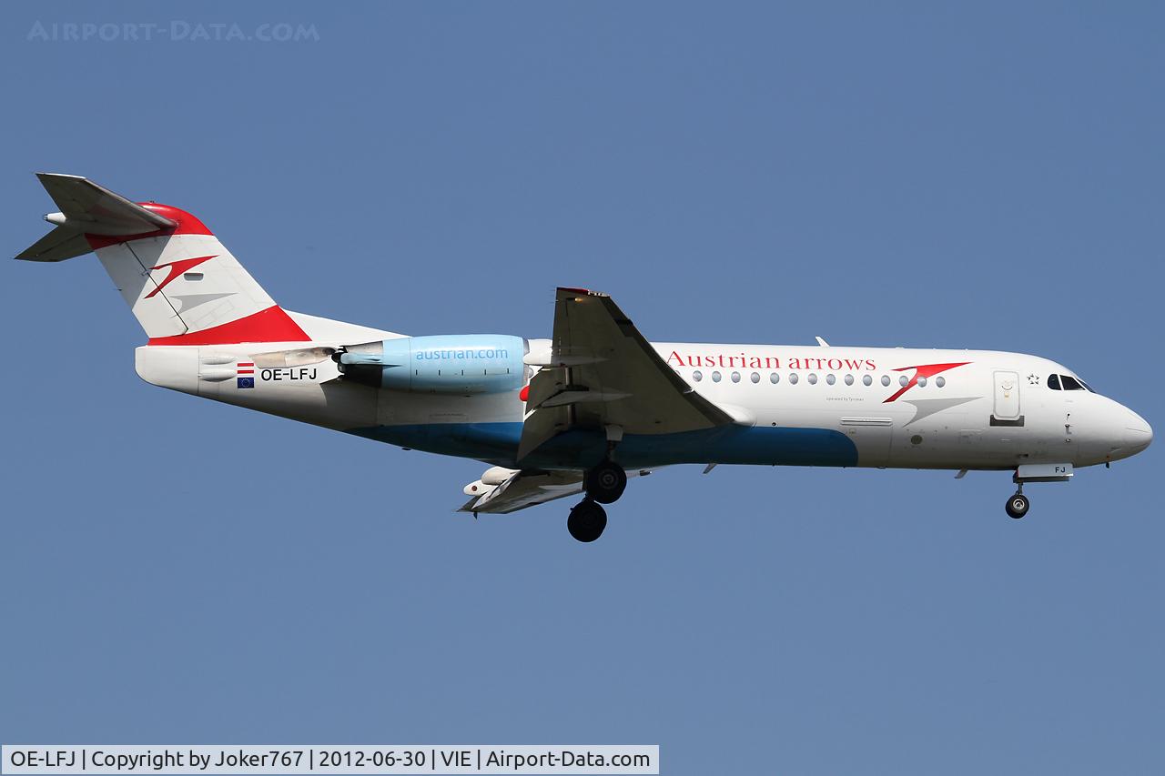 OE-LFJ, 1995 Fokker 70 (F-28-0070) C/N 11532, Austrian arrows