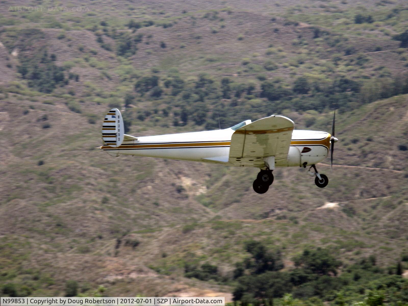 N99853, 1946 Erco 415C Ercoupe C/N 2476, 1946 ERCO Ercoupe 415-C Continental O-200 100 Hp upgrade, another takeoff climb Rwy 22