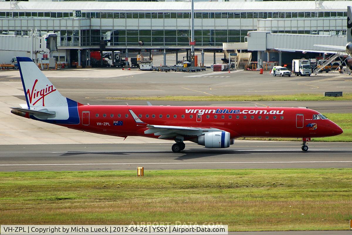 VH-ZPL, 2008 Embraer 190AR (ERJ-190-100IGW) C/N 19000220, At Sydney