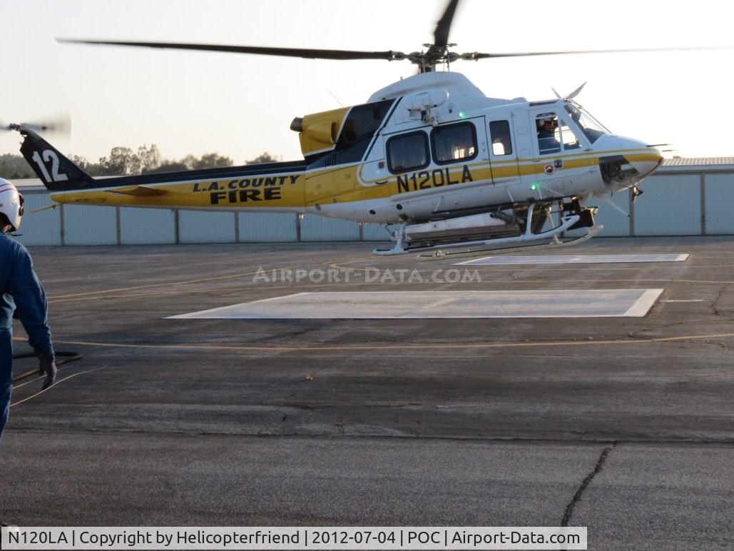 N120LA, 2007 Bell 412EP C/N 36455, Moving ovr to refuel after Copter 10 departed