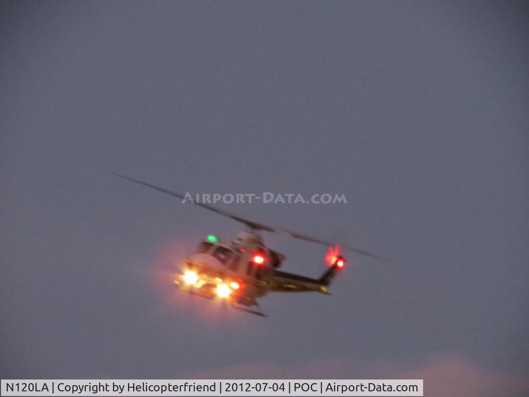 N120LA, 2007 Bell 412EP C/N 36455, Copter 12 turning final on taxiway Sierra returning from delivering a patient