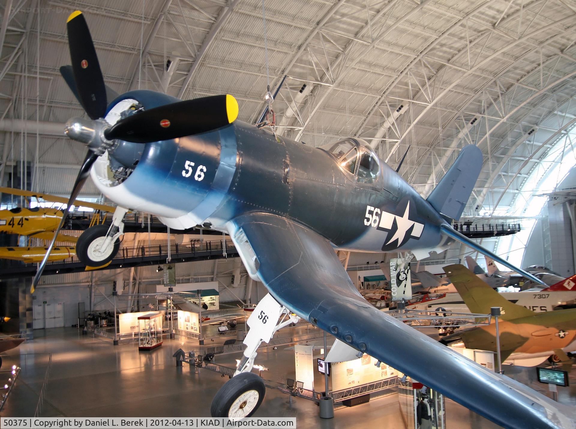 50375, Vought F4U-1D Corsair C/N 5622, Another WWII veteran greets visitors entering the Udvar-Hazy Center.