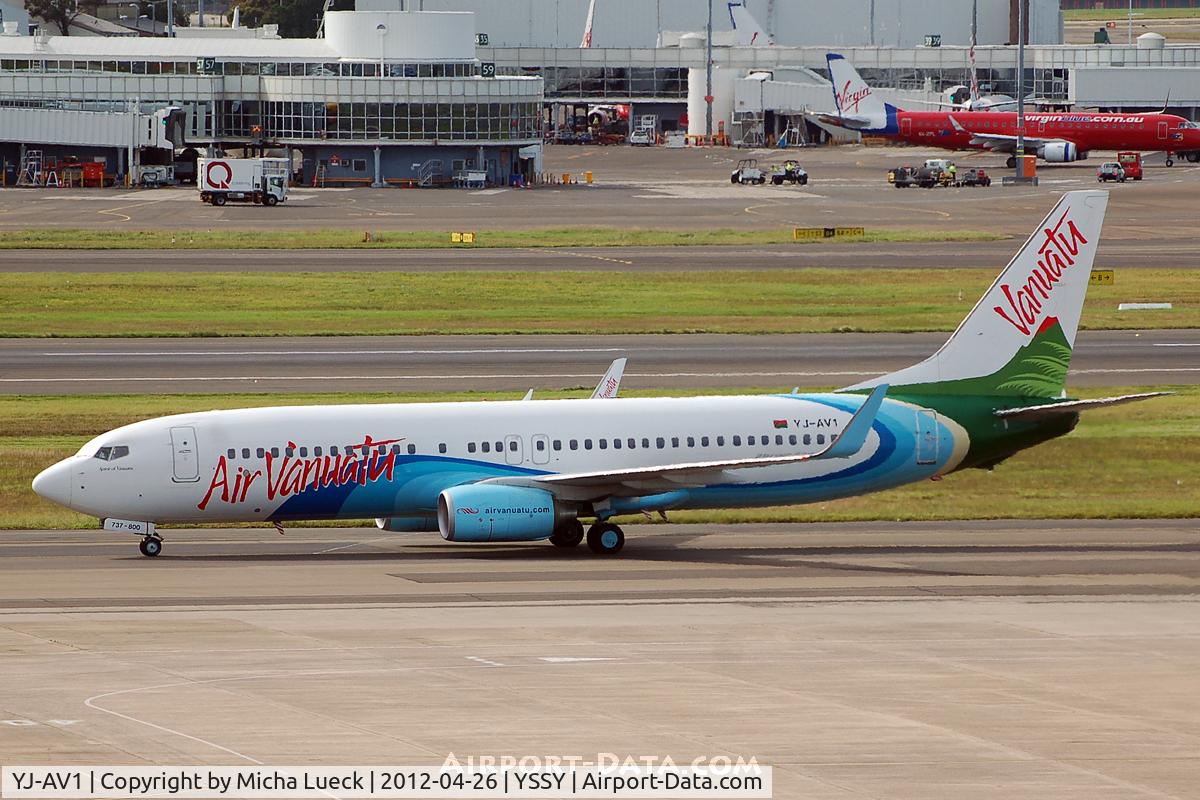 YJ-AV1, 2007 Boeing 737-8Q8 C/N 30734, At Sydney