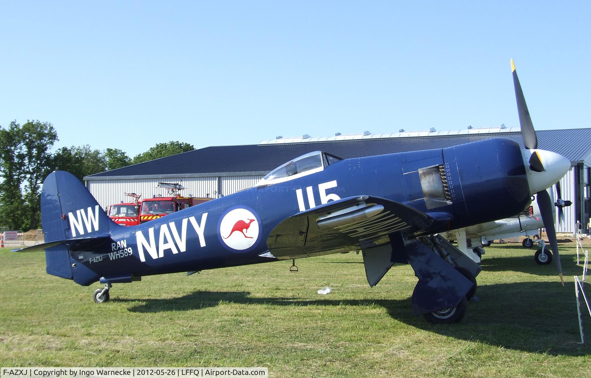 F-AZXJ, 1949 Hawker Sea Fury FB.11 C/N 37733, Hawker Sea Fury FB11 at the Meeting Aerien 2012, La-Ferte-Alais