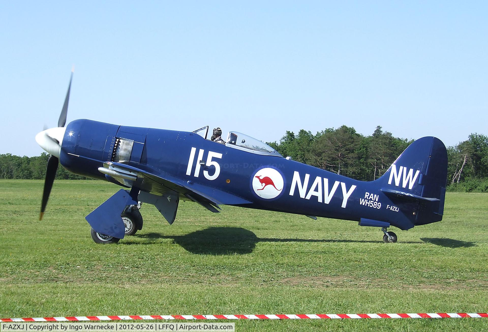 F-AZXJ, 1949 Hawker Sea Fury FB.11 C/N 37733, Hawker Sea Fury FB11 at the Meeting Aerien 2012, La-Ferte-Alais