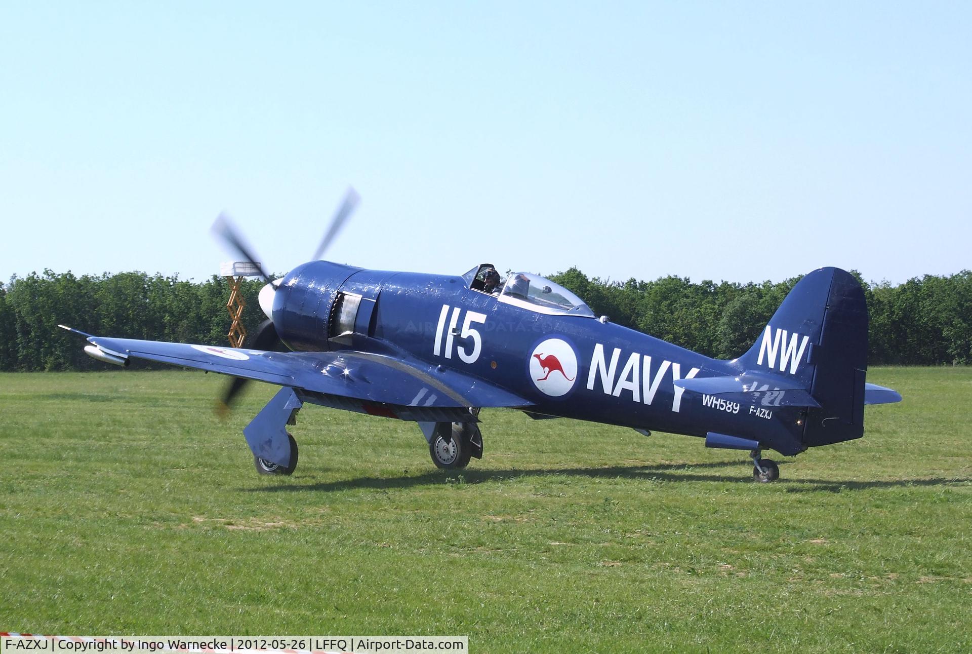 F-AZXJ, 1949 Hawker Sea Fury FB.11 C/N 37733, Hawker Sea Fury FB11 at the Meeting Aerien 2012, La-Ferte-Alais