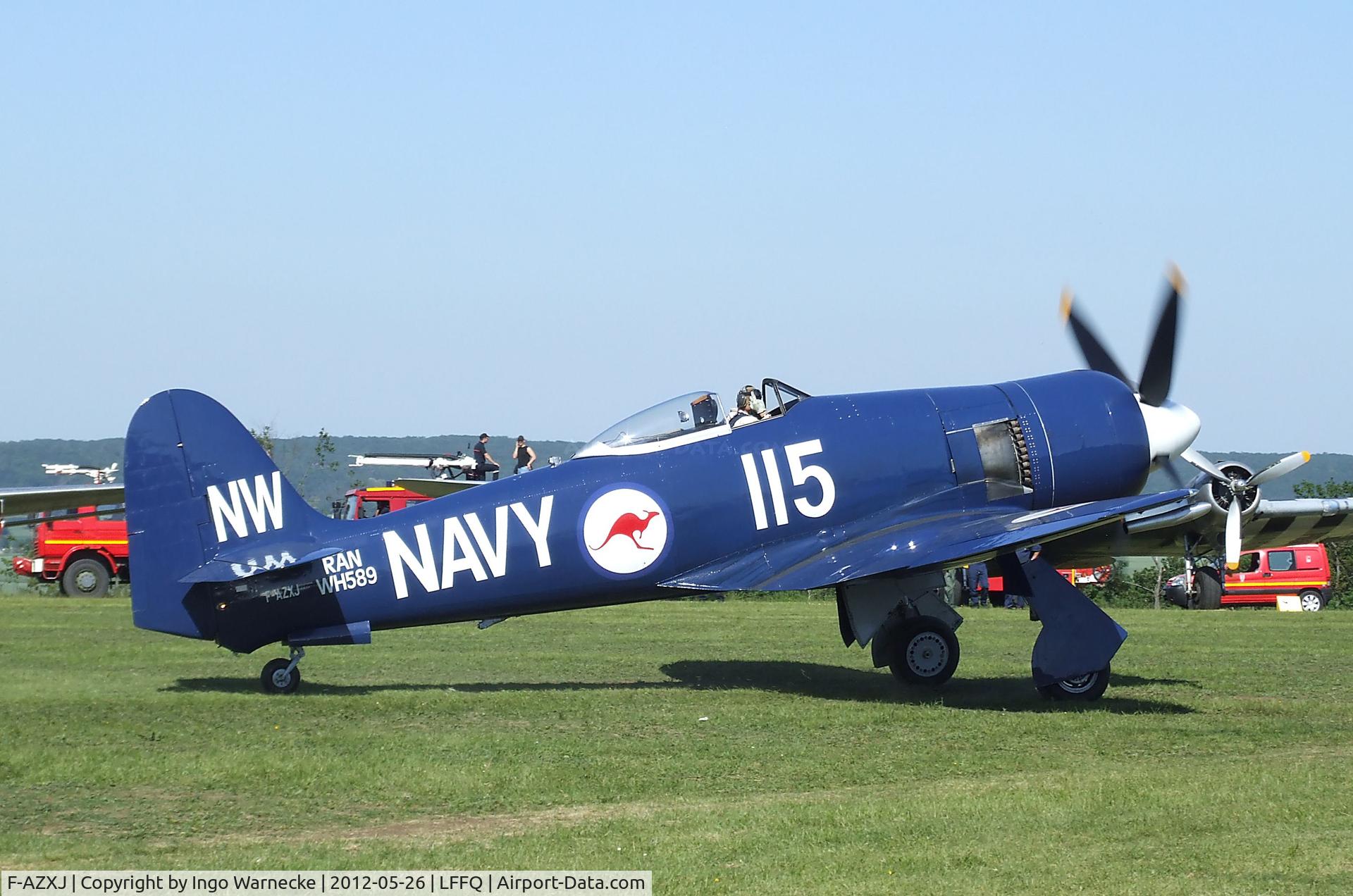 F-AZXJ, 1949 Hawker Sea Fury FB.11 C/N 37733, Hawker Sea Fury FB11 at the Meeting Aerien 2012, La-Ferte-Alais