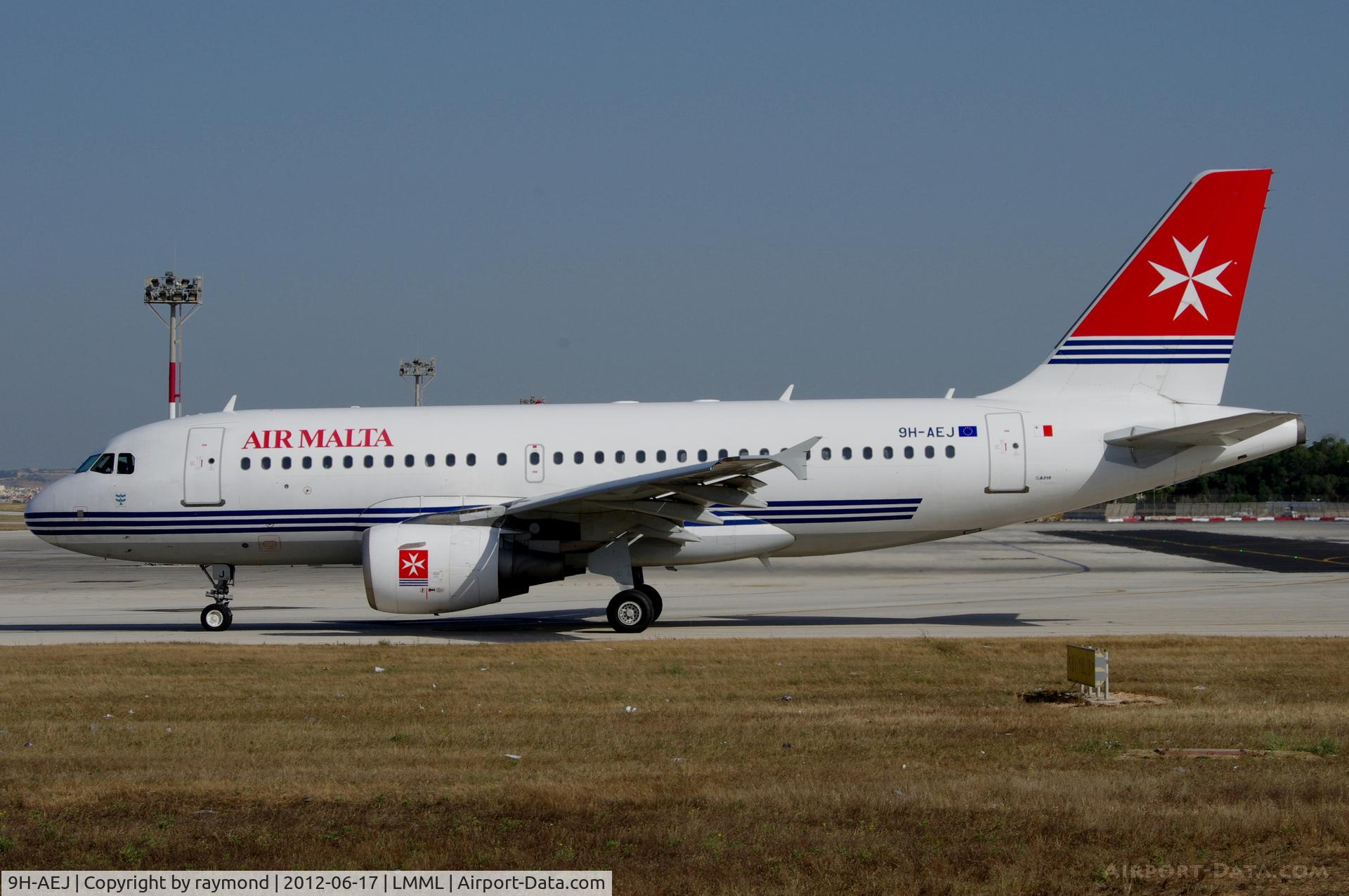 9H-AEJ, 2004 Airbus A319-112 C/N 2186, A319 9H-AEJ Air Malta taxying out for departure on a usual sunny Maltese morning.